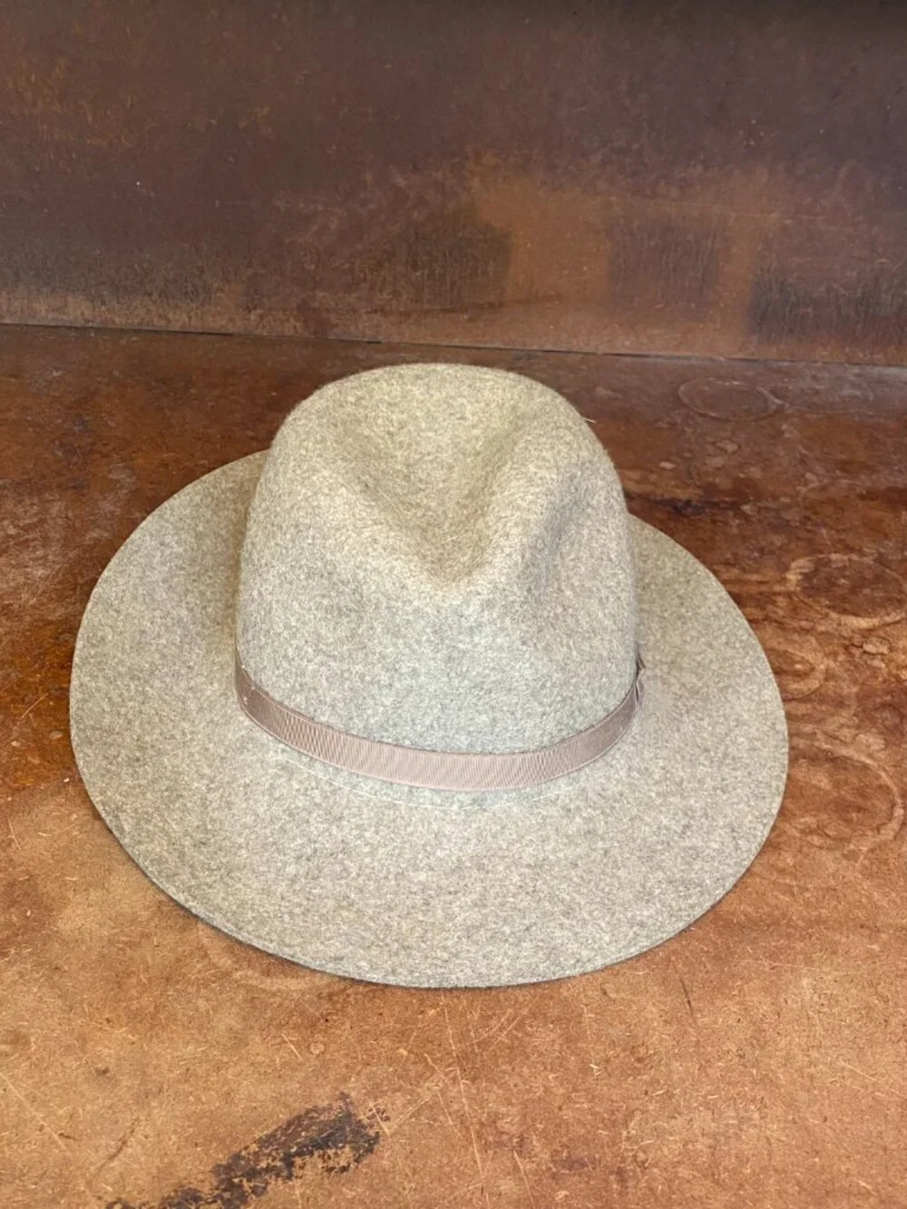 1980s Banana Republic Mill Valley California Safari Fedora Hat Wool Felt